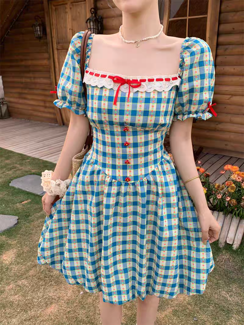 [PRE-ORDER] Pastoral Style Floral Dress – Aquamarine Summer Vibes