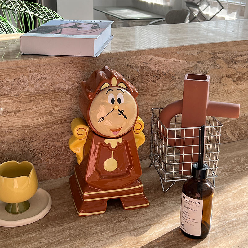 [PRE-ORDER] 'The Beauty and the Beast' Cogsworth Clock – Ceramic Storage Pot