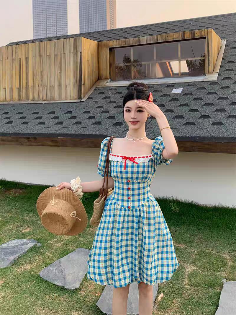 [PRE-ORDER] Pastoral Style Floral Dress – Aquamarine Summer Vibes