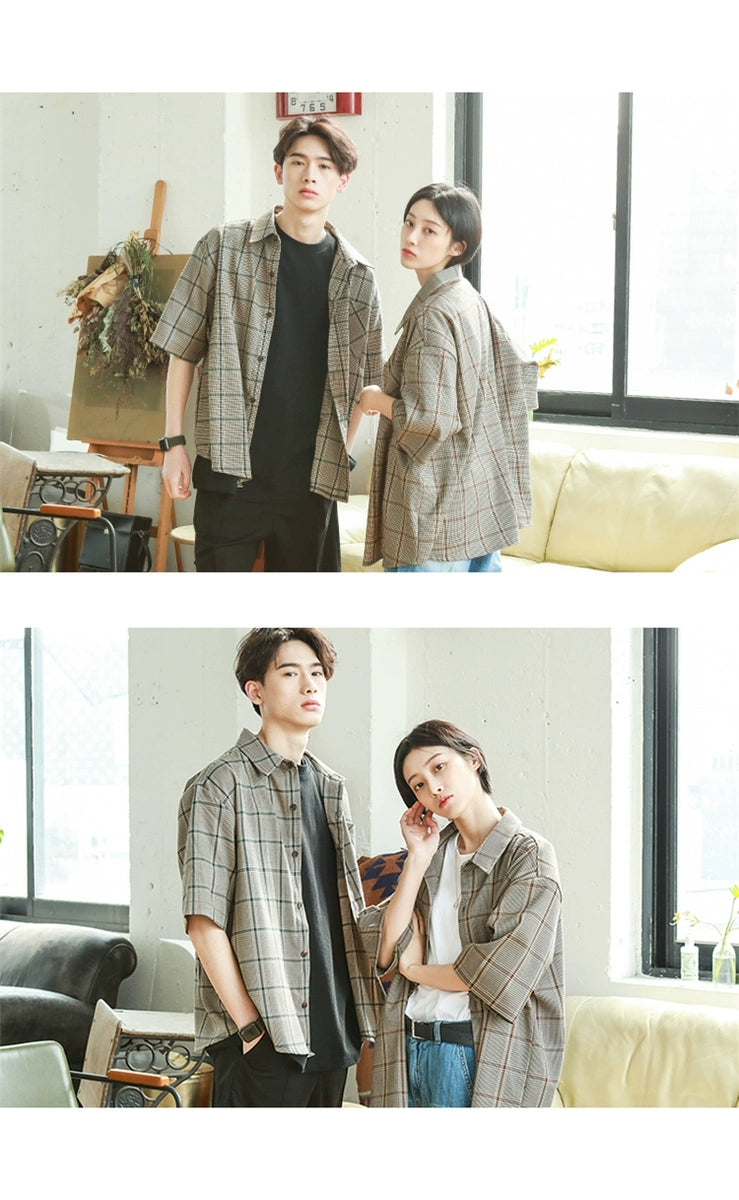 [PRE-ORDER] BRAND: BTS Jungkook Style – Plaid Lapel Cardigan Shirt