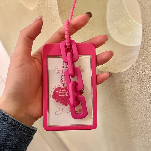 [Në Gjendje] K-pop Pink Chain Photocards & Lomo Holders