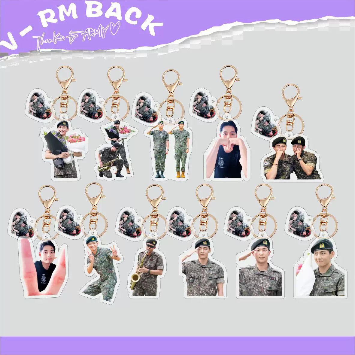 [PRE-ORDER] BTS Military Discharge Acrylic Keyrings