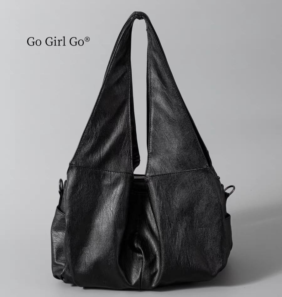 [PRE-ORDER] Sunset Wanderer Large Tote Bag | Black PU Leather