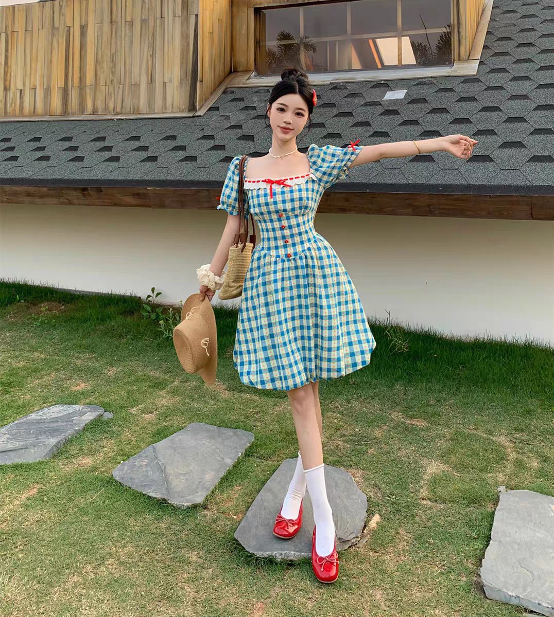 [PRE-ORDER] Pastoral Style Floral Dress – Aquamarine Summer Vibes
