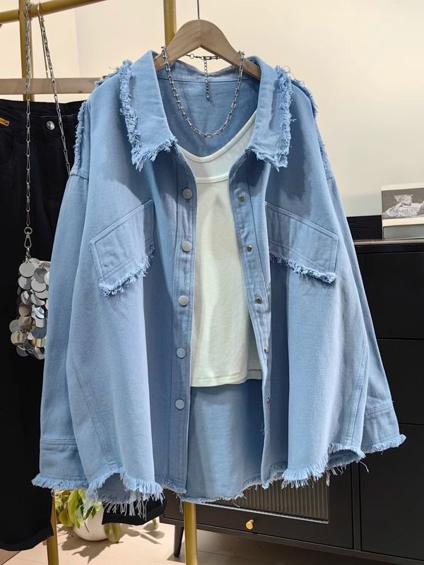 [PRE-ORDER] Oversized Denim Shirt Jacket (2025 Korean Fashion)