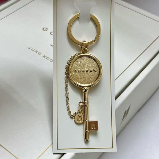 [PRE-ORDER] BTS Jungkook Golden Key Keyring – Army Membership Merch Pack #18