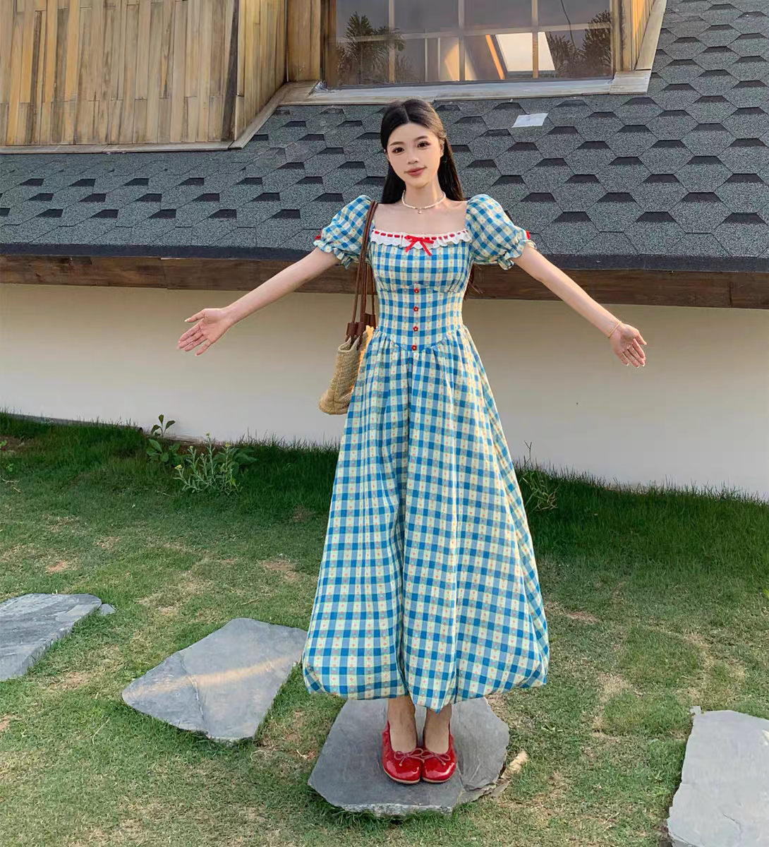 [PRE-ORDER] Pastoral Style Floral Dress – Aquamarine Summer Vibes