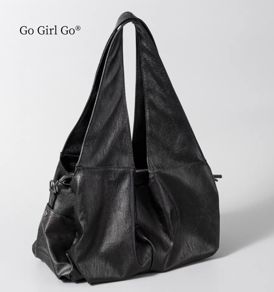 [PRE-ORDER] Sunset Wanderer Large Tote Bag | Black PU Leather