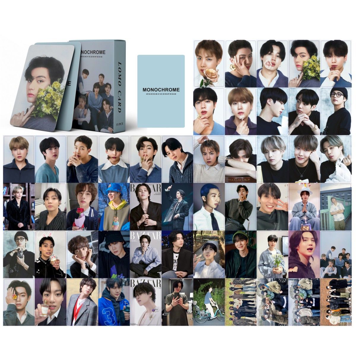 [PRE-ORDER] BTS Monochrome lomocards (55pcs)