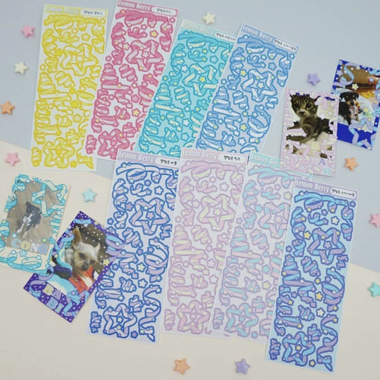 [PRE-ORDER] Korean Star Popcorn Laser Decorative Sticker Tape
