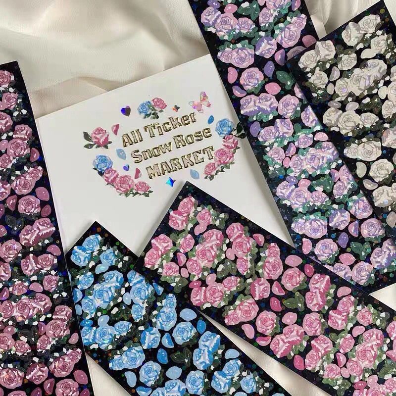 [PRE-ORDER] Korean Rose Laser Decorative Sticker Tape
