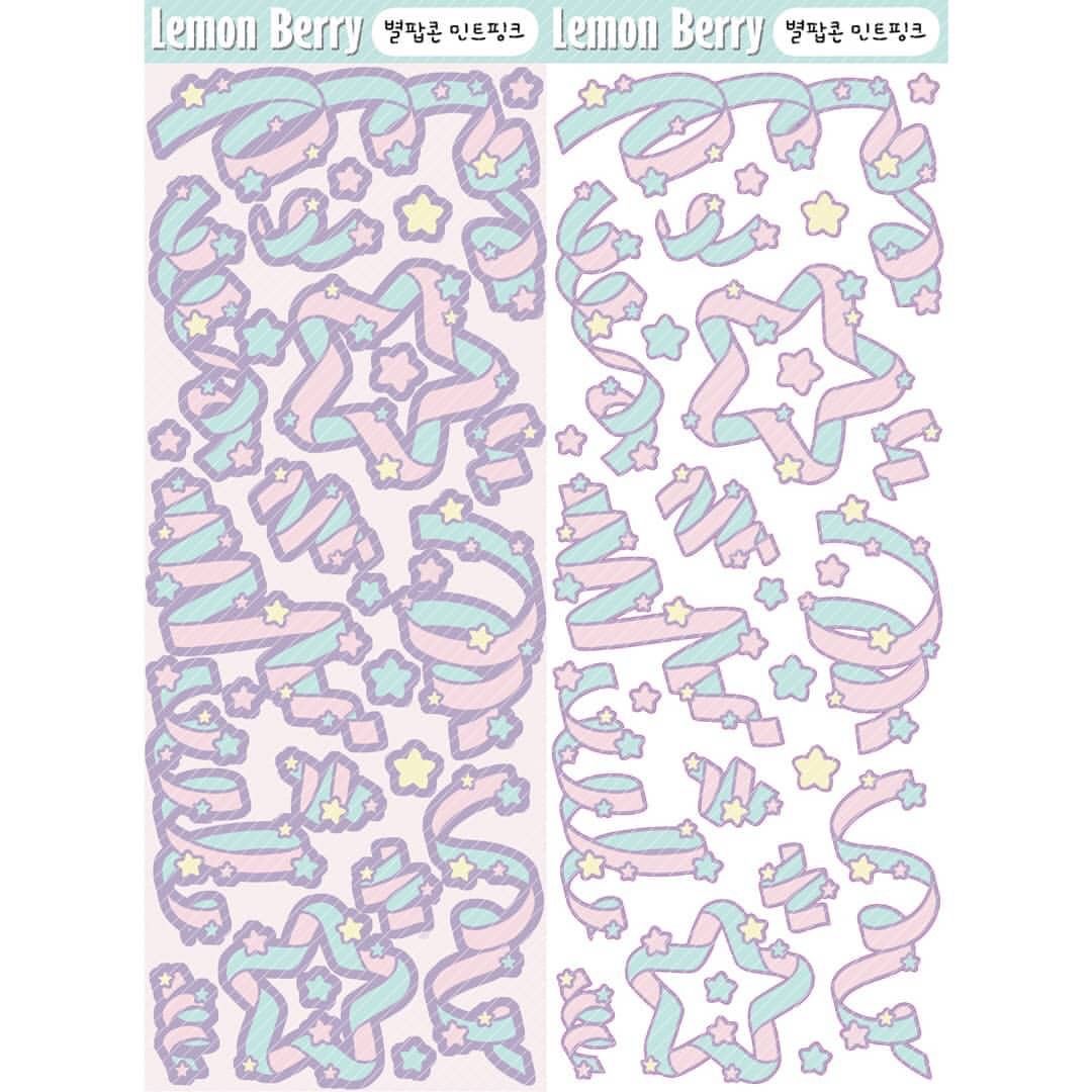 [PRE-ORDER] Korean Star Popcorn Laser Decorative Sticker Tape