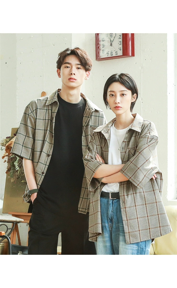 [PRE-ORDER] BRAND: BTS Jungkook Style – Plaid Lapel Cardigan Shirt