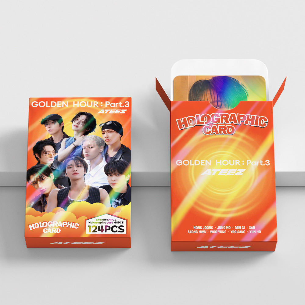 [Në Gjendje] ATEEZ 'Golden Hour pt.3' holographic lomocards (124pcs)