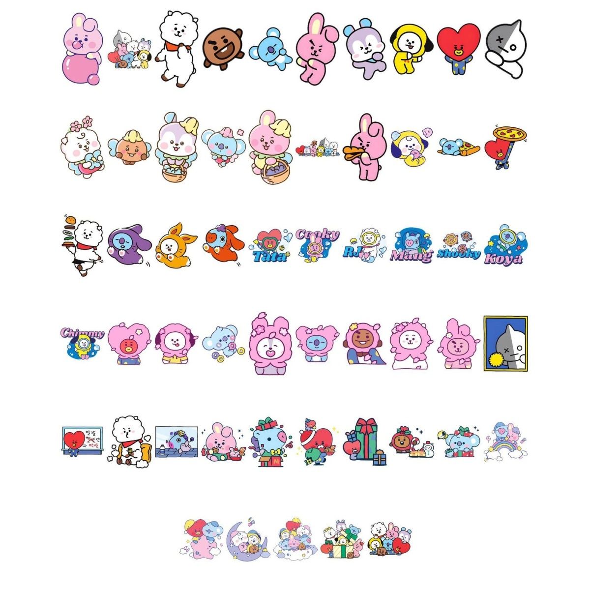 [Në Gjendje] BT21 stickers SET ver.1 (55pcs)