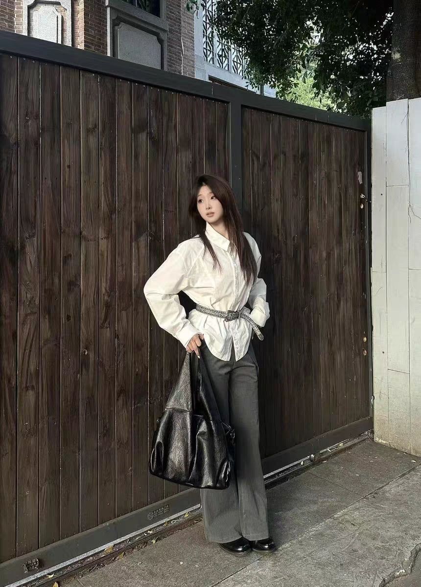 [PRE-ORDER] Sunset Wanderer Large Tote Bag | Black PU Leather