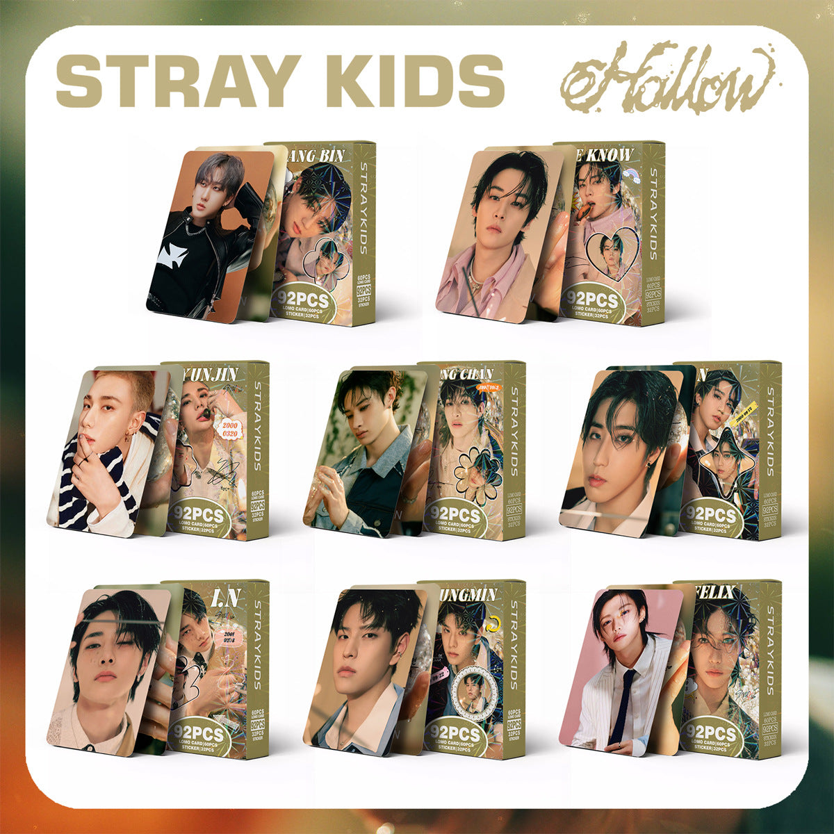 [PRE-ORDER] STRAY KIDS MEMBERS 'Hollow' lomocards (92pcs)
