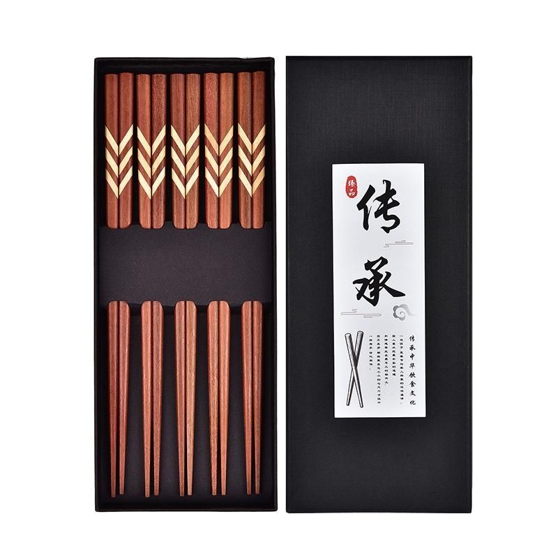 [PRE-ORDER] Set of 5 premium sliced wooden chopsticks