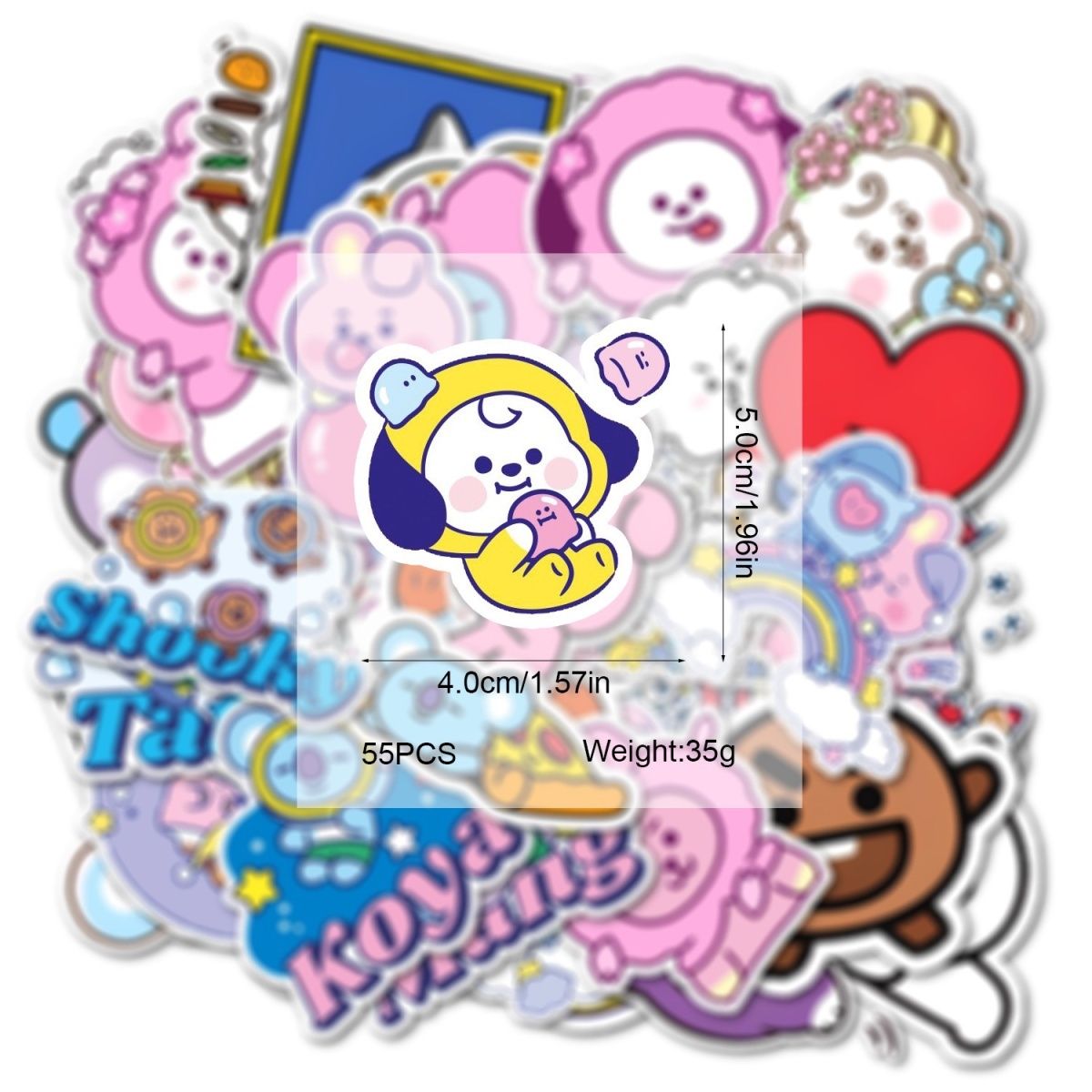 [Në Gjendje] BT21 stickers SET ver.1 (55pcs)