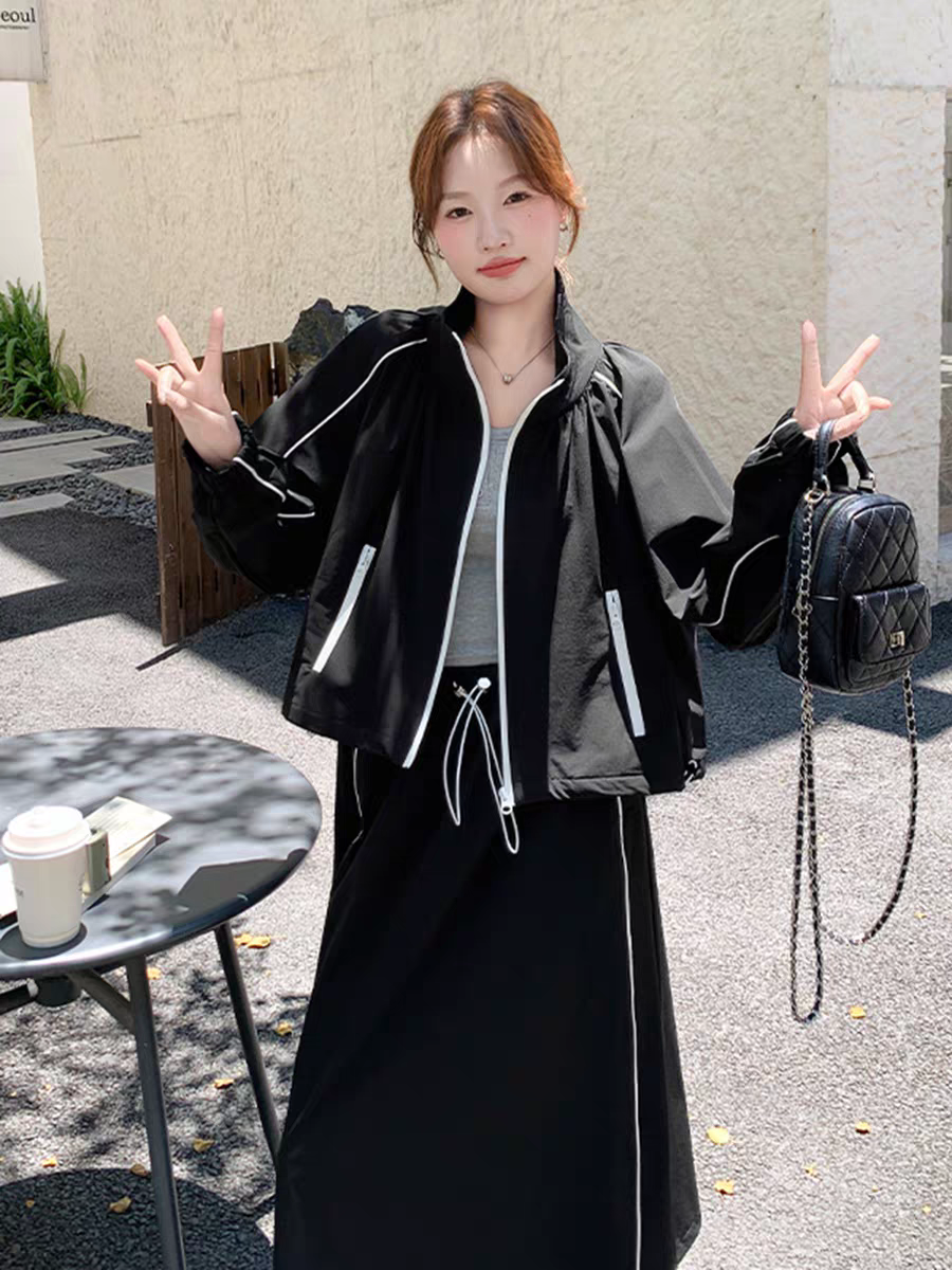[PRE-ORDER] Black Workwear College Style Women’s Two-Piece Suit (Jacket + Skirt) — Spring & Autumn 2025
