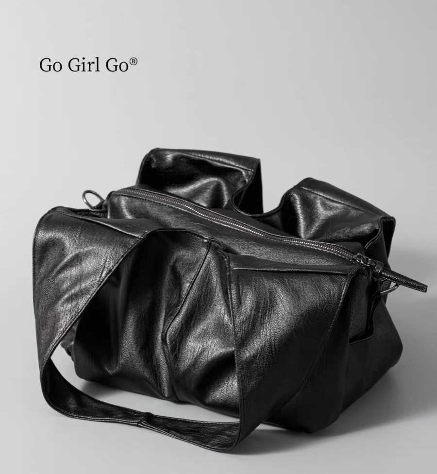 [PRE-ORDER] Sunset Wanderer Large Tote Bag | Black PU Leather
