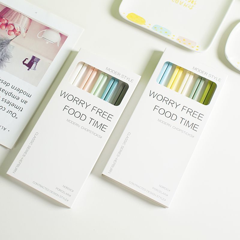[PRE-ORDER] Pack of 5 Colorful CERAMIC Chopsticks