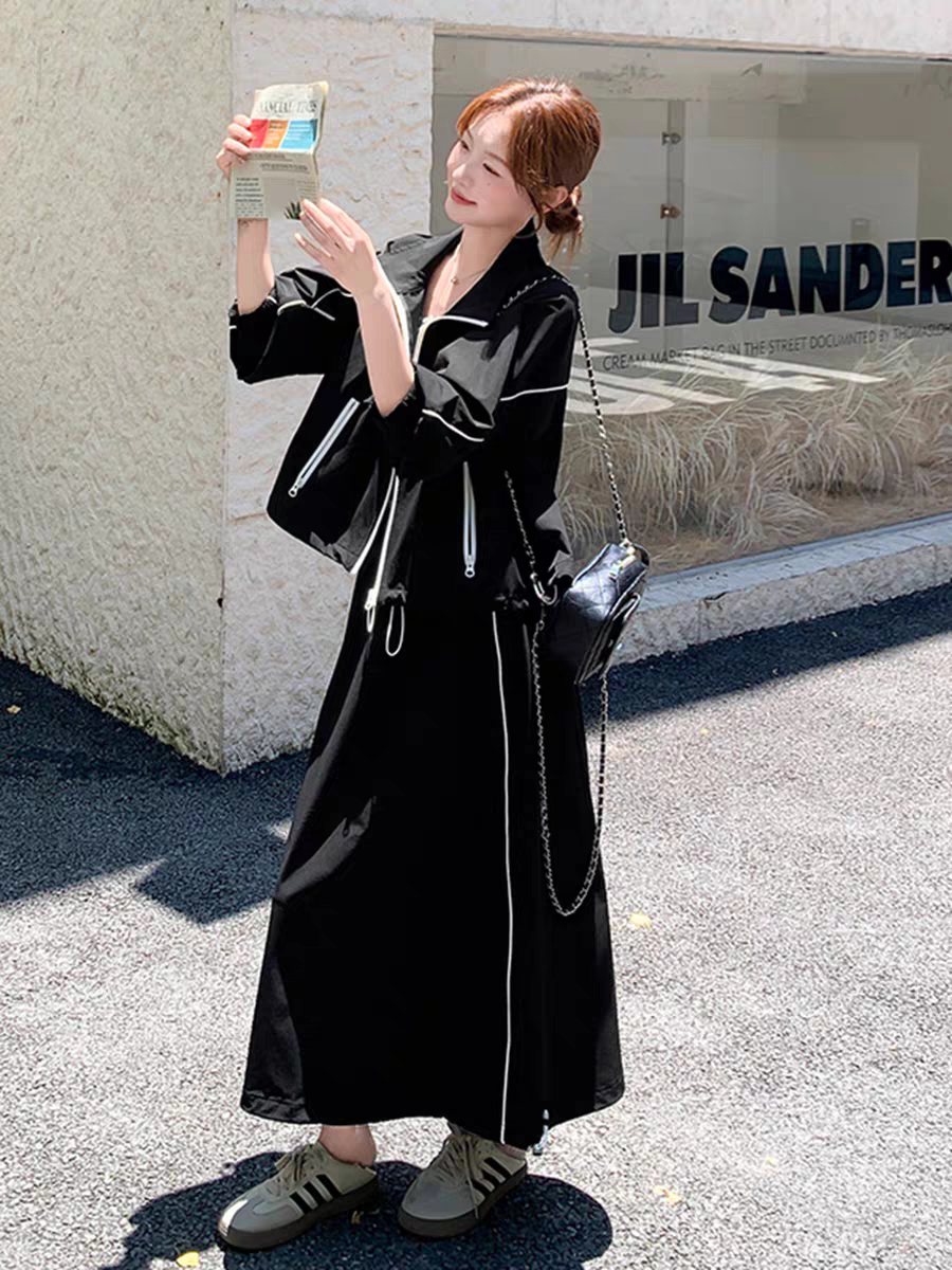 [PRE-ORDER] Black Workwear College Style Women’s Two-Piece Suit (Jacket + Skirt) — Spring & Autumn 2025