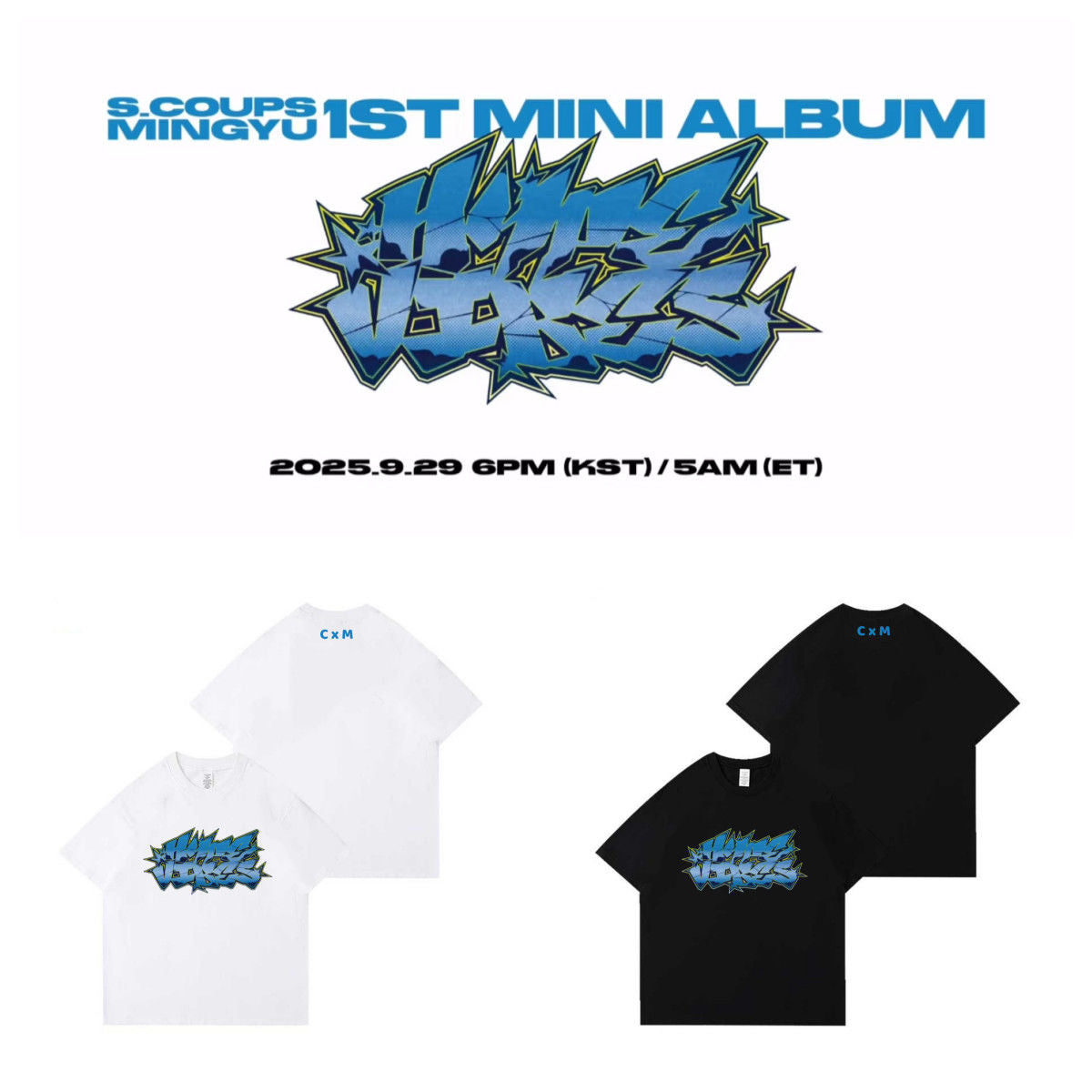 [PRE-ORDER] SEVENTEEN S.Coups & Mingyu 'Hype Vibes' T-shirts