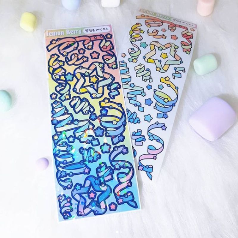 [PRE-ORDER] Korean Star Popcorn Laser Decorative Sticker Tape