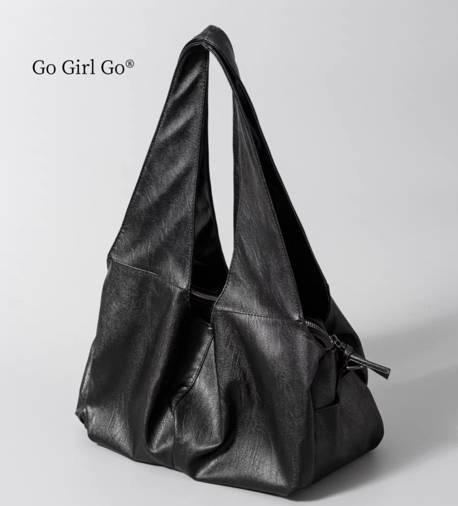 [PRE-ORDER] Sunset Wanderer Large Tote Bag | Black PU Leather