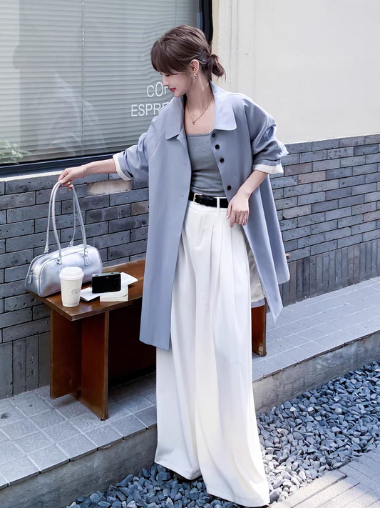 [PRE-ORDER] Korean Style Slim Windbreaker Jacket — Women’s Casual Mid-Length Coat (Spring & Autumn 2025)