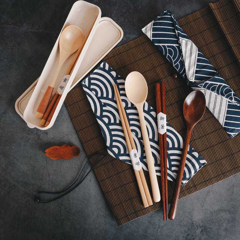 [PRE-ORDER] Asian style wooden utensils (chopsticks, spoon, fork)