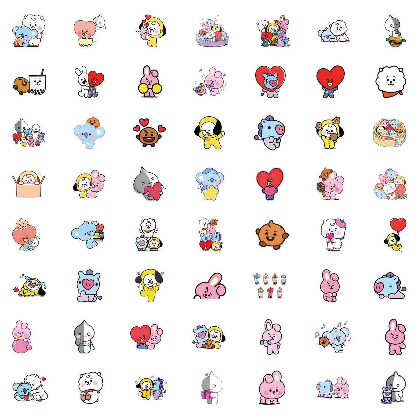 [PRE-ORDER] BT21 stickers SET ver.2 (55pcs)