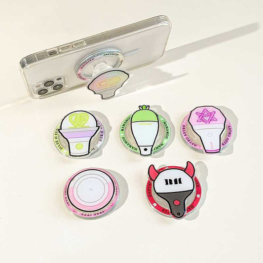 [PRE-ORDER] K-pop Groups Lightstick Acrylic Phone Grip Tok (magnetic suction bracket)