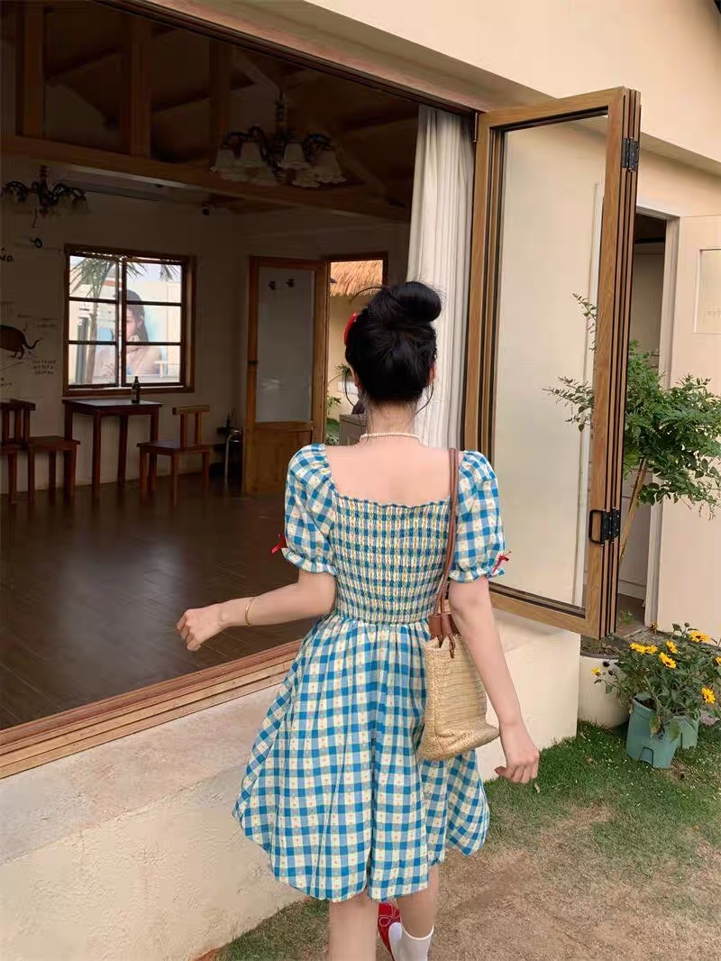 [PRE-ORDER] Pastoral Style Floral Dress – Aquamarine Summer Vibes