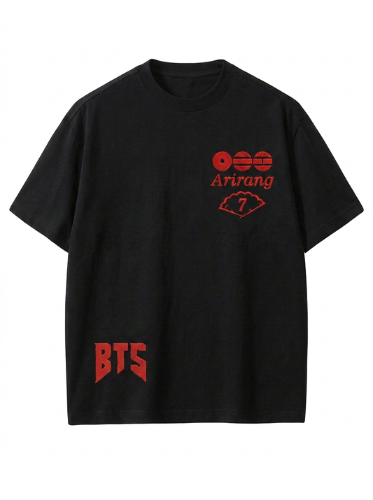 [Në Gjendje] BTS Arirang Embroidered Black T-Shirt
