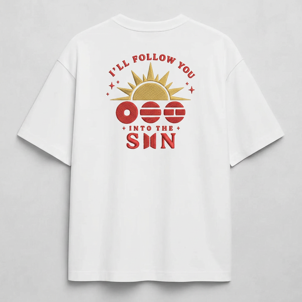 [Në Gjendje] BTS 'Into The Sun' Embroidered White T-Shirt