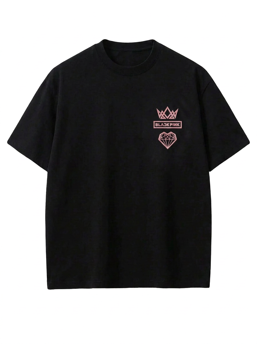 [Në Gjendje] Blackpink Embroidery Logo Set T-shirt Black