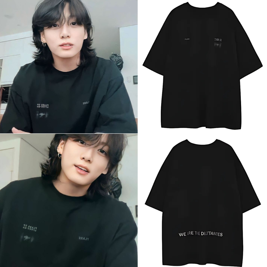 [PRE-ORDER] BRAND: BTS Jungkook Style – FLAREUP Loose Fit Black T-Shirt