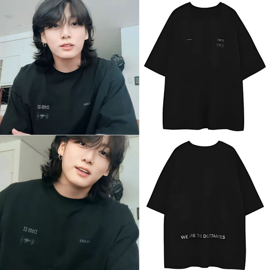 [PRE-ORDER] BRAND: BTS Jungkook Style – FLAREUP Loose Fit Black T-Shirt