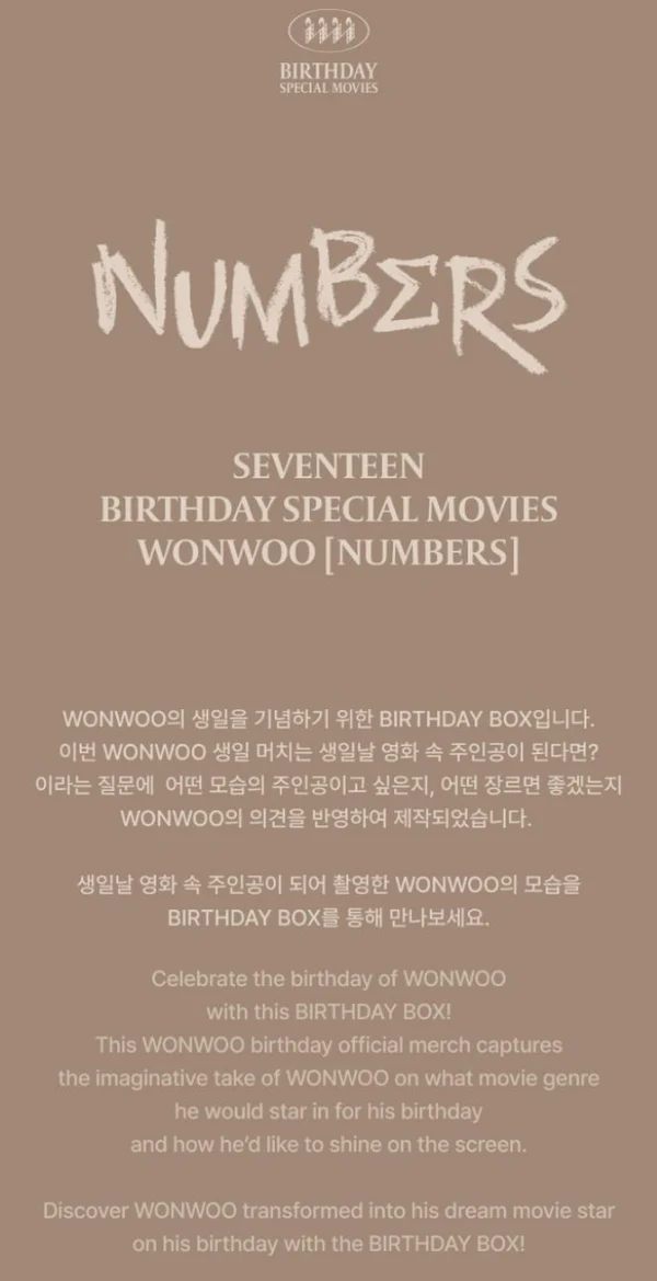 [PRE-ORDER] OFFICIAL SEVENTEEN WONWOO 'Happy Wonwoo Day' BIRTHDAY BOX VER.4